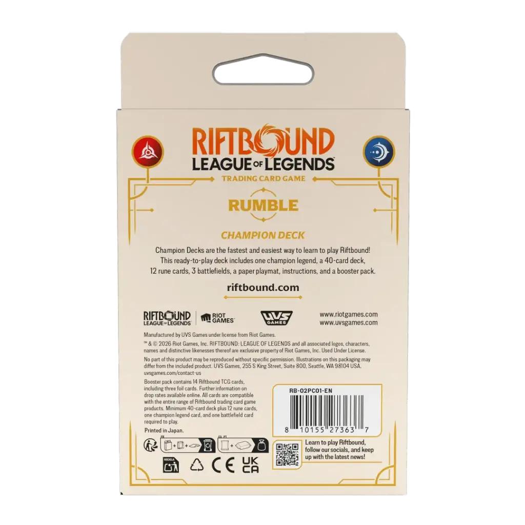 Riftbound: League of Legends Trading Card Game - Spiritforged Rumble Champion Deck