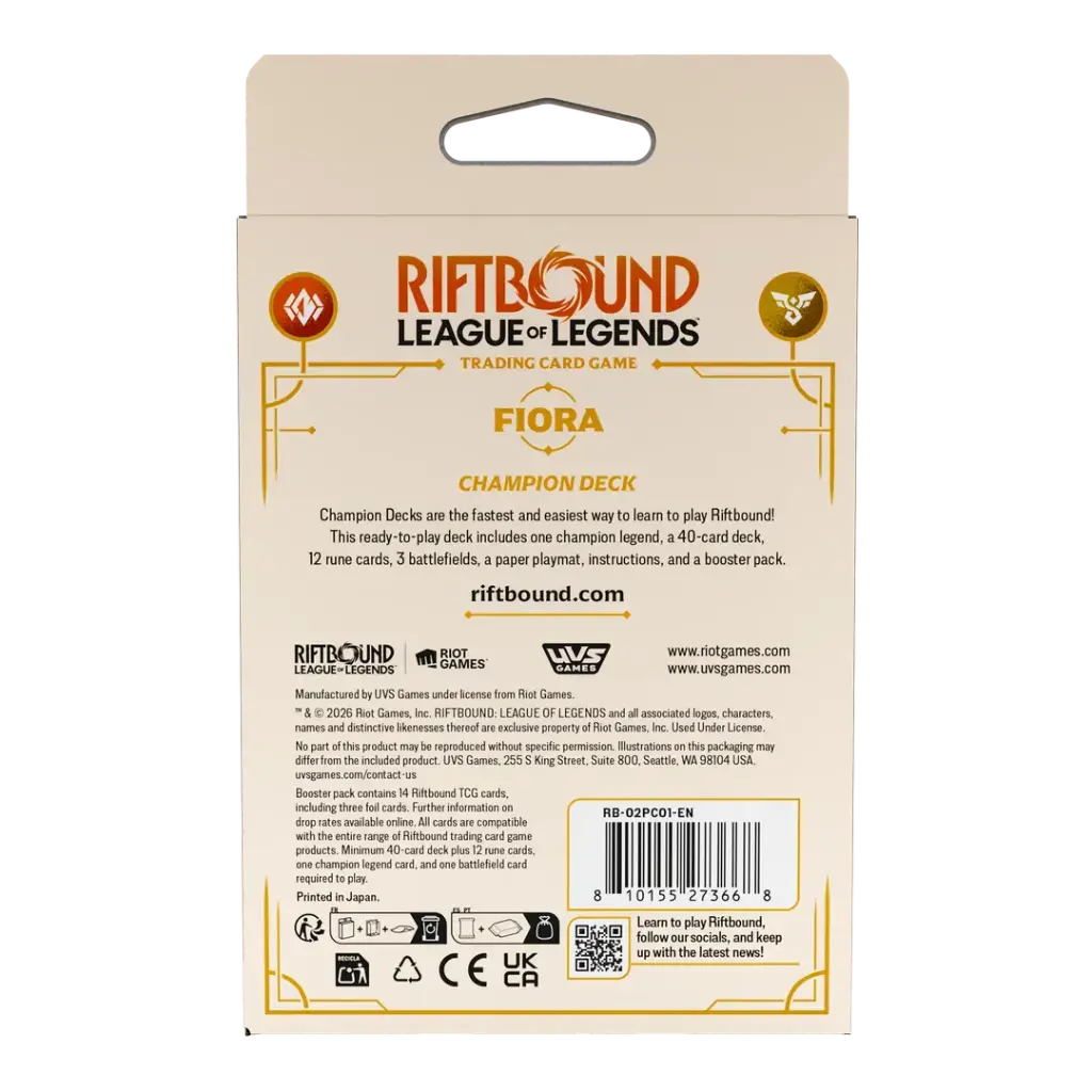Riftbound: League of Legends Trading Card Game - Spiritforged Fiora Champion Deck