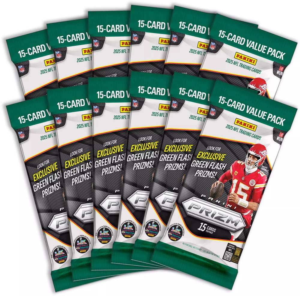 Panini Prizm 2025 Football NFL Trading Card Fat Pack (15 Cards)