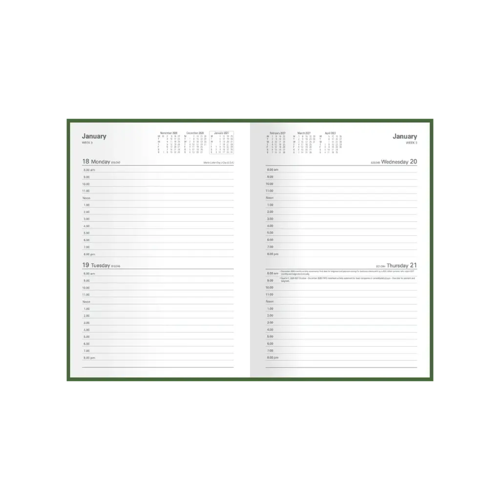 2026-2027 Financial Year Diary A5 2 Days-To-Page (2DTP) Black - Collins Debden