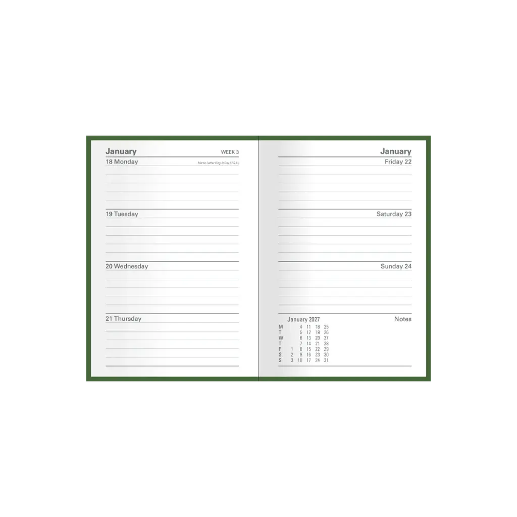 2026-2027 Financial Year Diary A6 Week-To-View (WTV) Black - Collins Debden