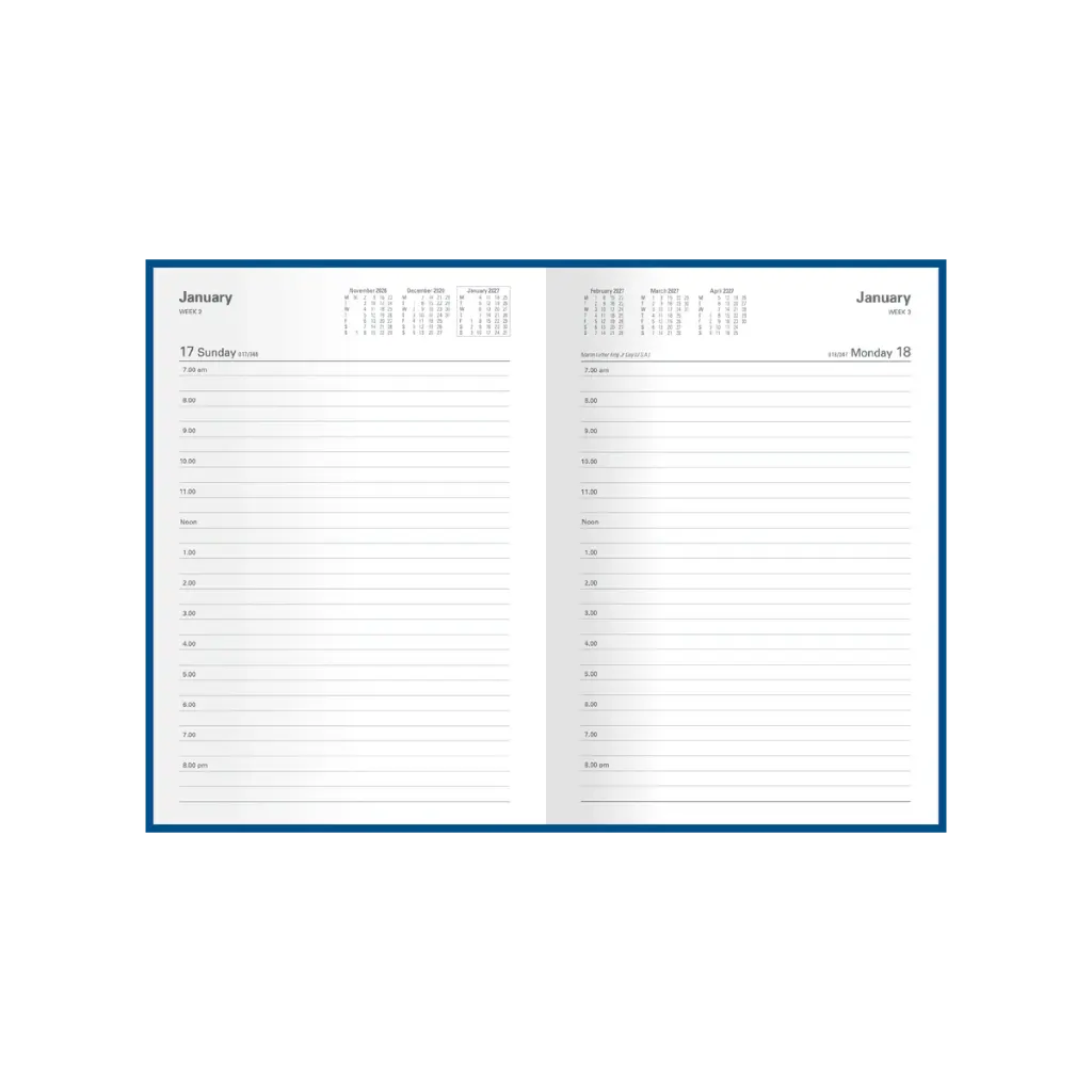 2026-2027 Financial Year Diary A5 Day-To-A-Page (DTP) Kingsgrove Blue - Collins Debden
