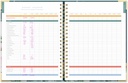 2026 17-Month Deluxe Extra-Large Spiral Planner (August 2025 to December 2026) Bella Flora - Orange Circle Studio