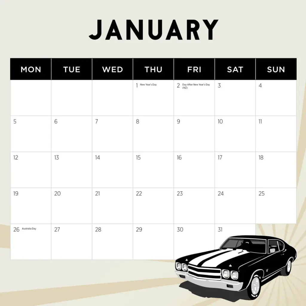Hot Mustangs 2026 Calendar 