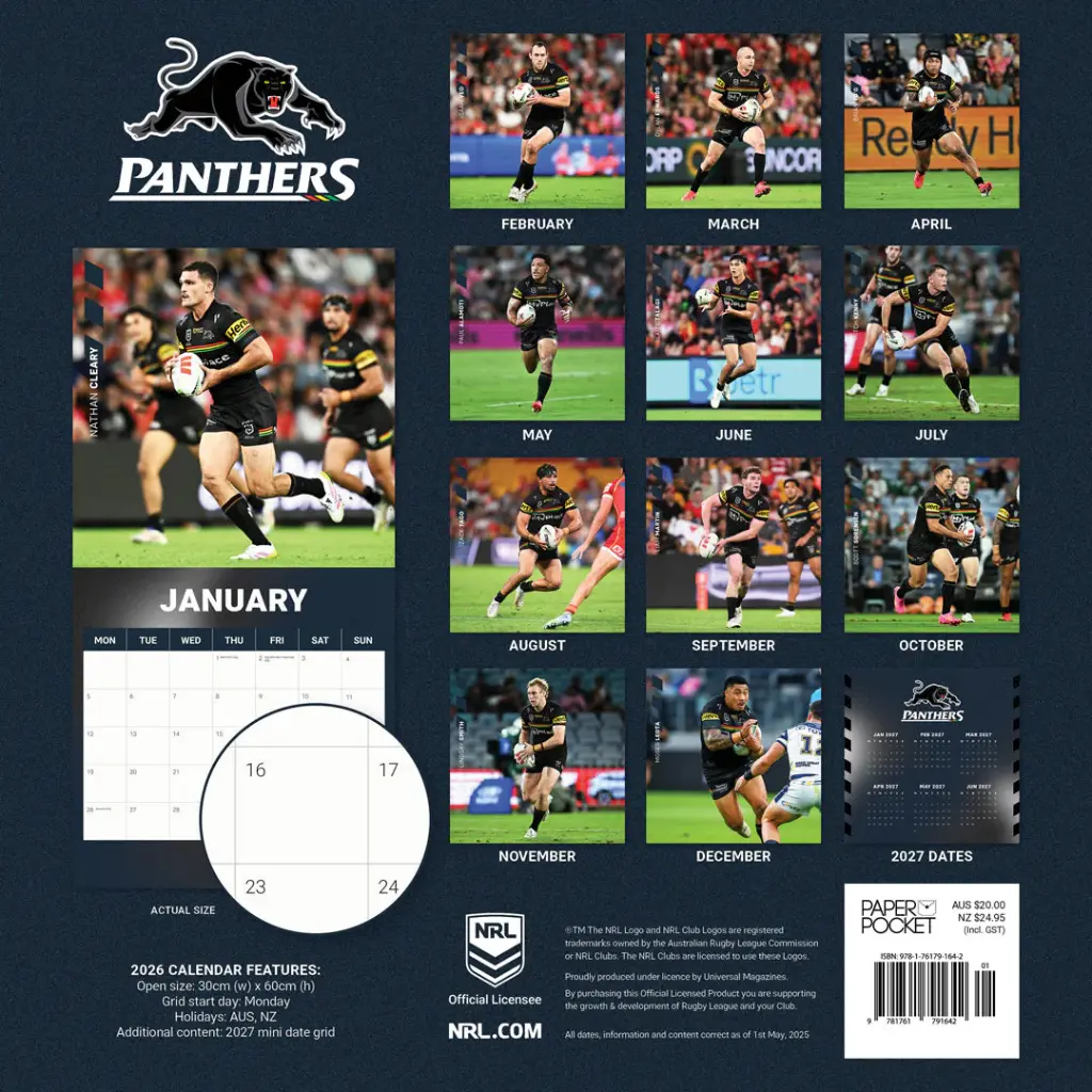 NRL Penrith Panthers 2026 Calendar
