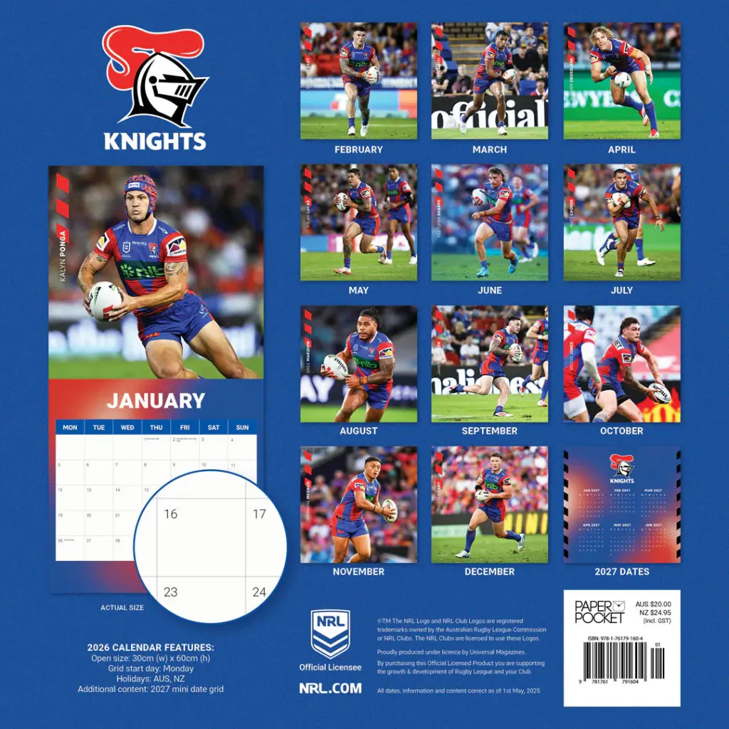NRL Newcastle Knights 2026 Calendar