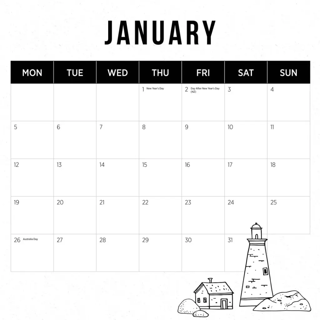 Paper Pocket Our Australia Lighthouses 2026 Calendar