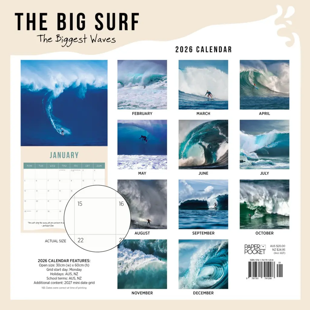 Paper Pocket 2026 The Big Surf Calendar