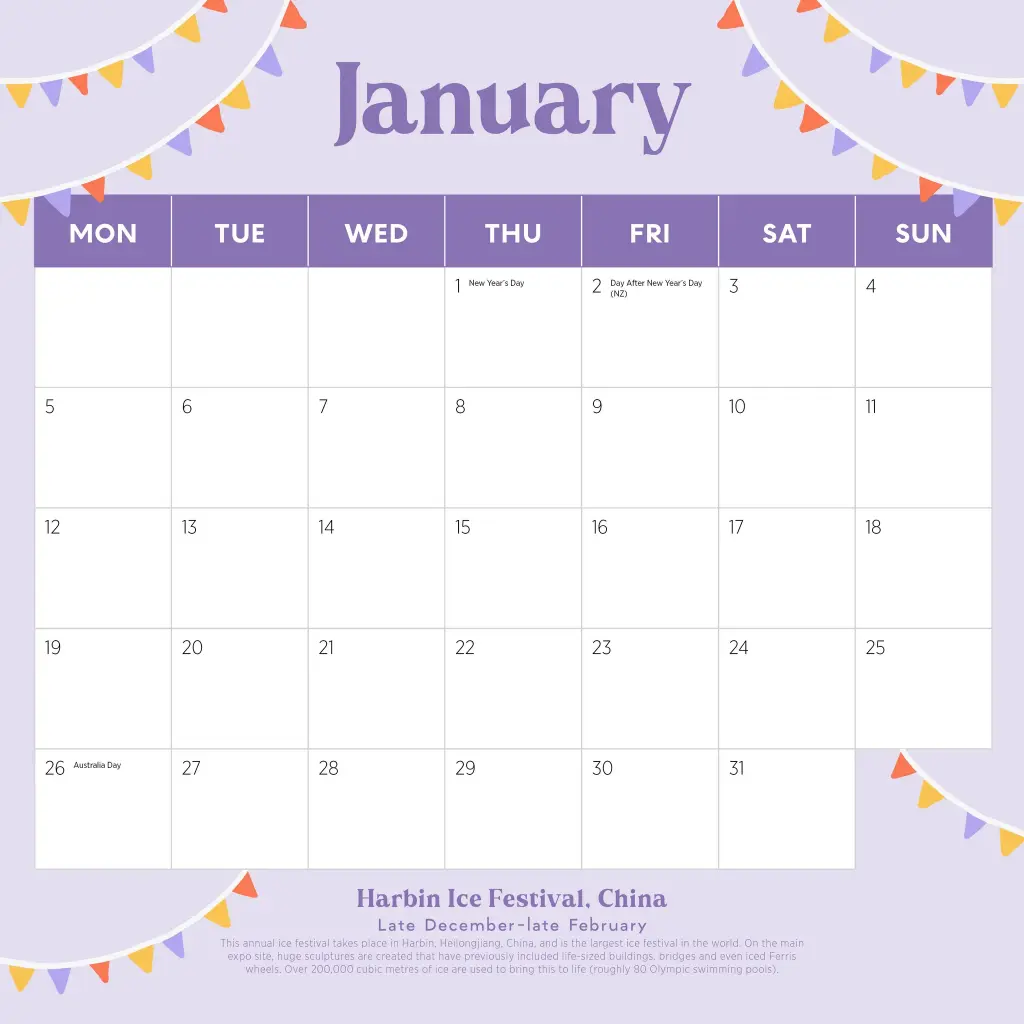 World's Best Festivals 2026 Calendar