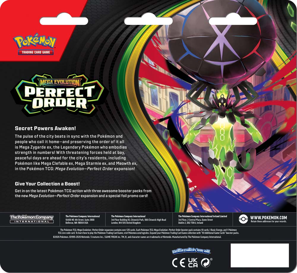 Pokémon TCG: Mega Evolution 3 Perfect Order 3-Pack Blister