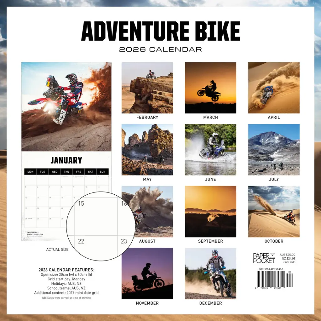 Paper Pocket Adventure Bike 2026 Calendar