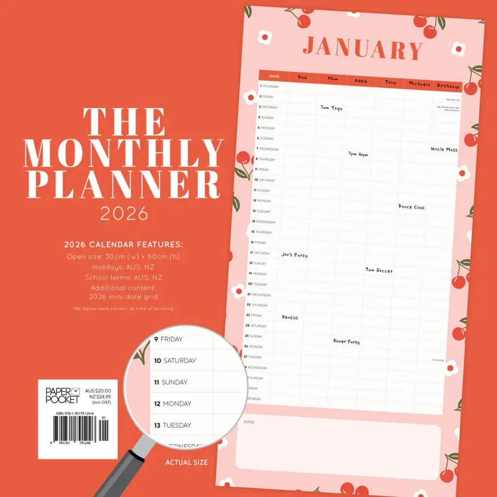 Paper Pocket The Monthly Planner 2026 Calendar