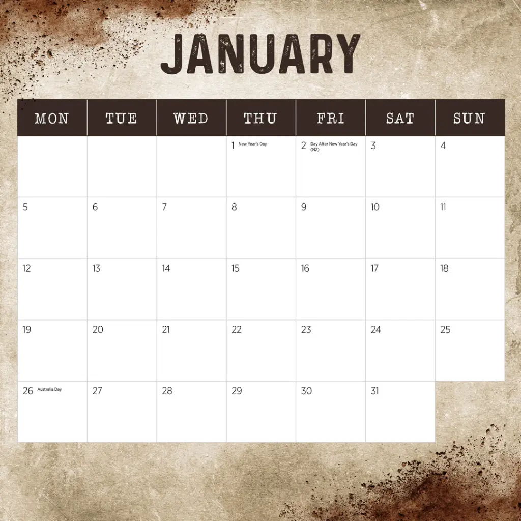Paper Pocket Our Australia Working Class Man 2026 Calendar
