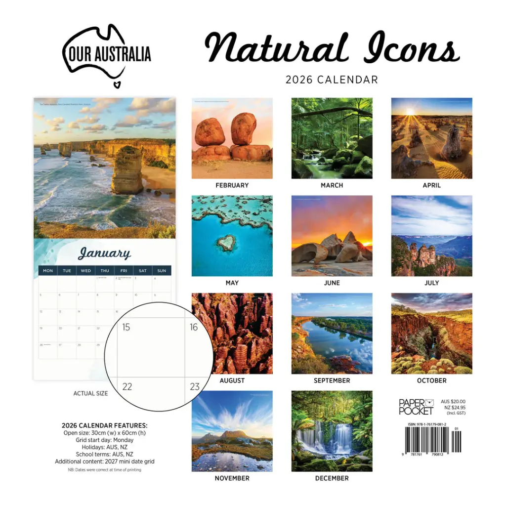 Paper Pocket Our Australia Natural Icons 2026 Calendar