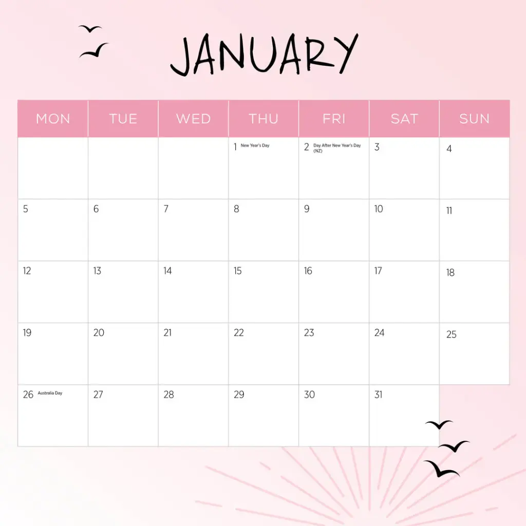 Paper Pocket Our Australia Sunsets 2026 Calendar