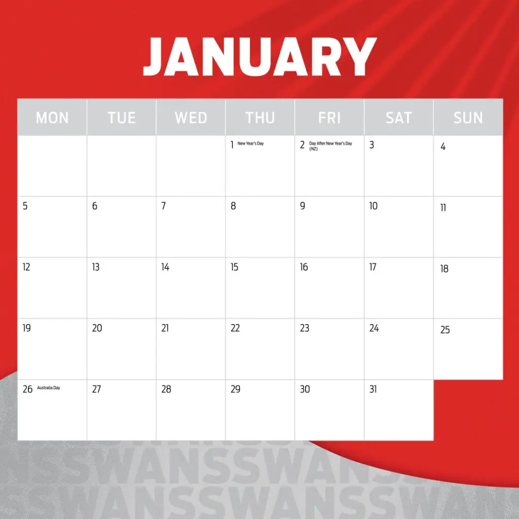 Paper Pocket AFL Sydney Swans 2026 Calendar