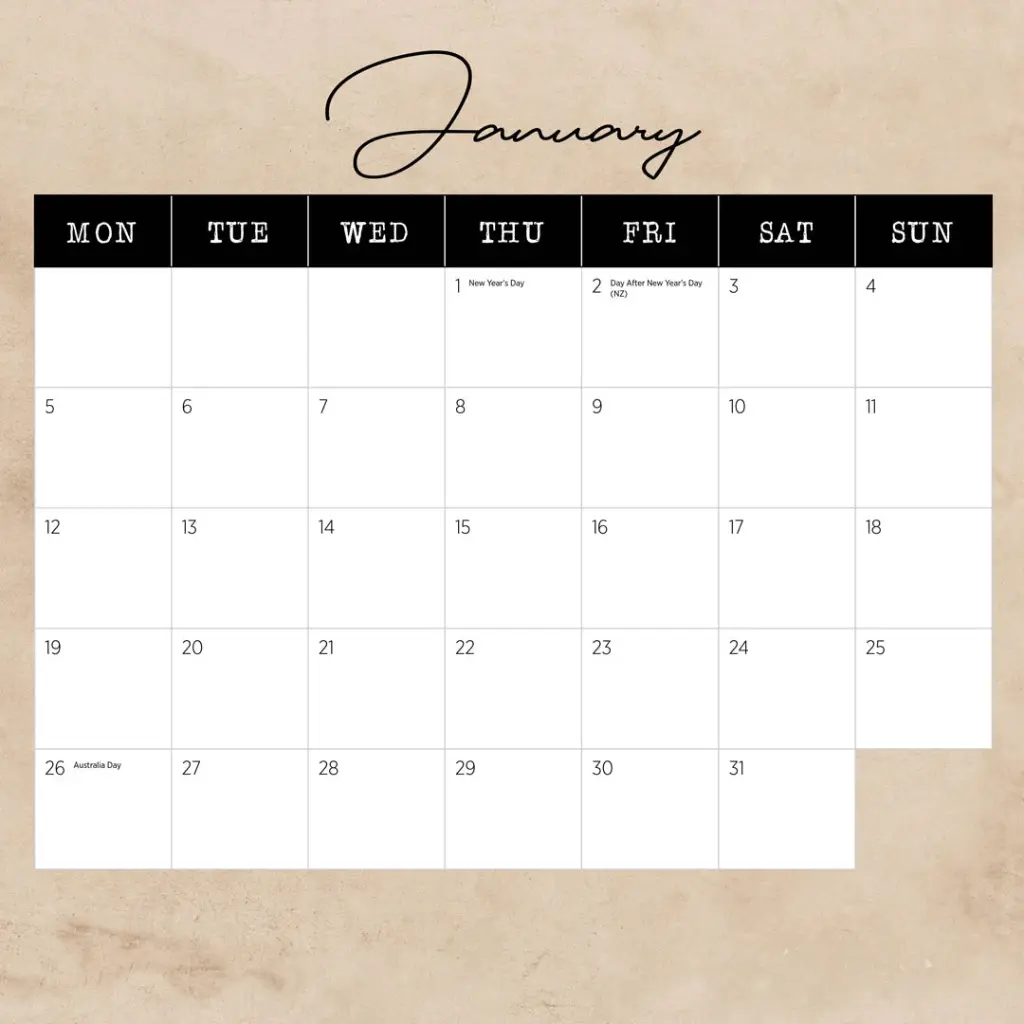 Paper Pocket 19th Century Australia 2026 Calendar