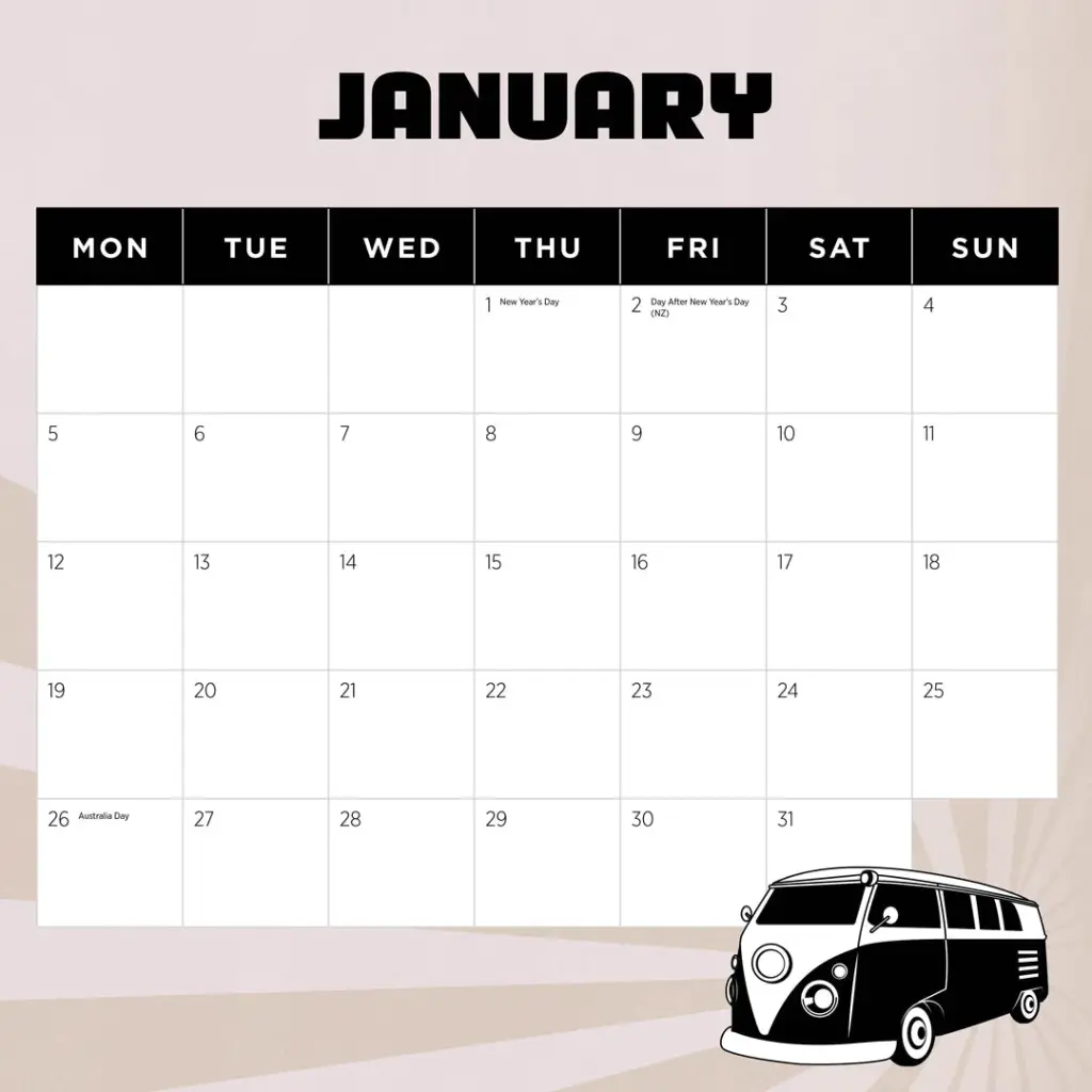 Paper Pocket Retro Vans 2026 Calendar