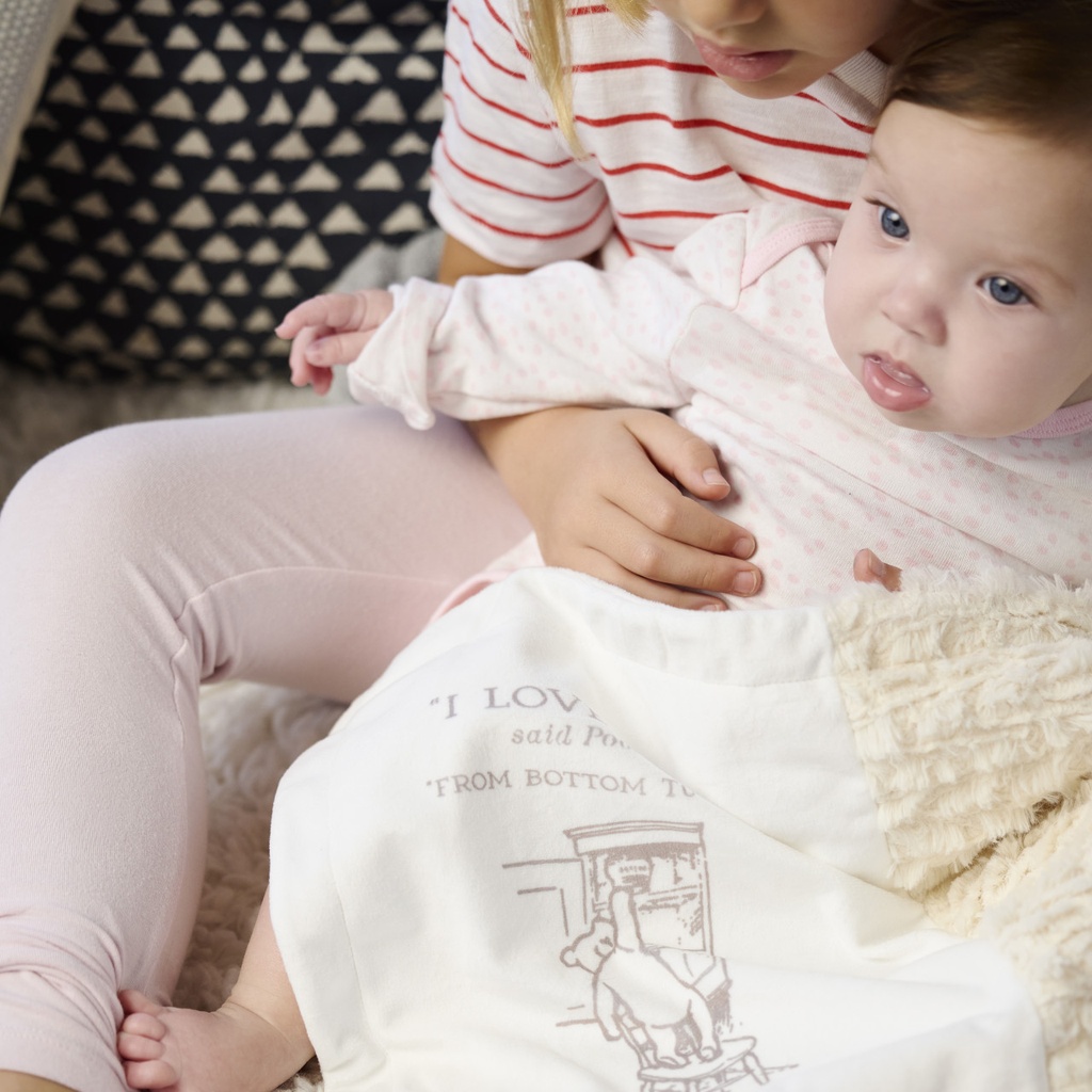 Demdaco Winnie The Pooh Blanket Natural Sweetness