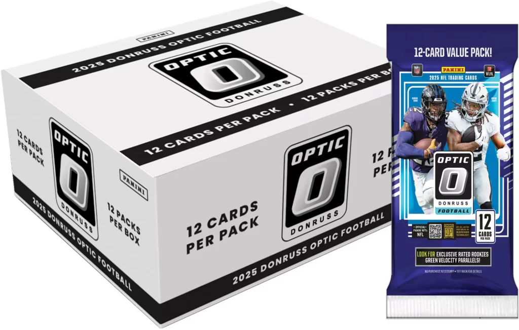 2025 Panini Donruss Optic Football NFL Trading Card Fat Pack (12 Cards)