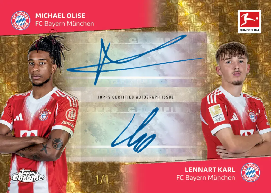 2025/26 Topps Chrome Bundesliga Soccer Hobby Trading Cards Pack (x4 Cards)