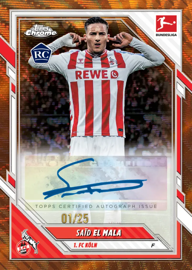 2025/26 Topps Chrome Bundesliga Soccer Hobby Trading Cards Pack (x4 Cards)