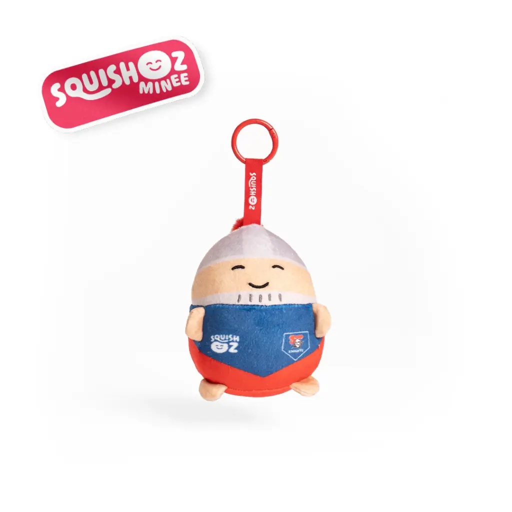 NRL Newcastle Knights SquishOz Mascot - Novo the Knight Minee Clip