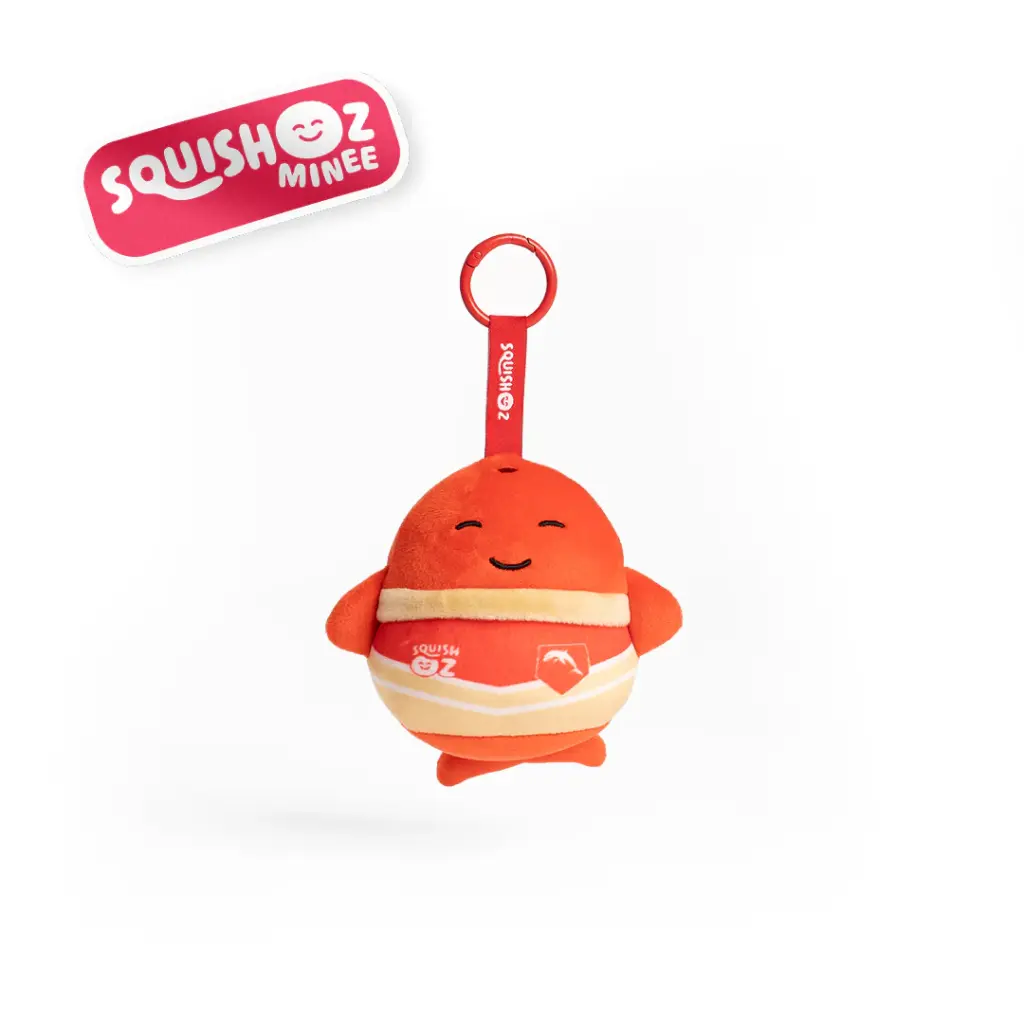 NRL Dolphins SquishOz Mascot - Phinno the Dolphin Minee Clip