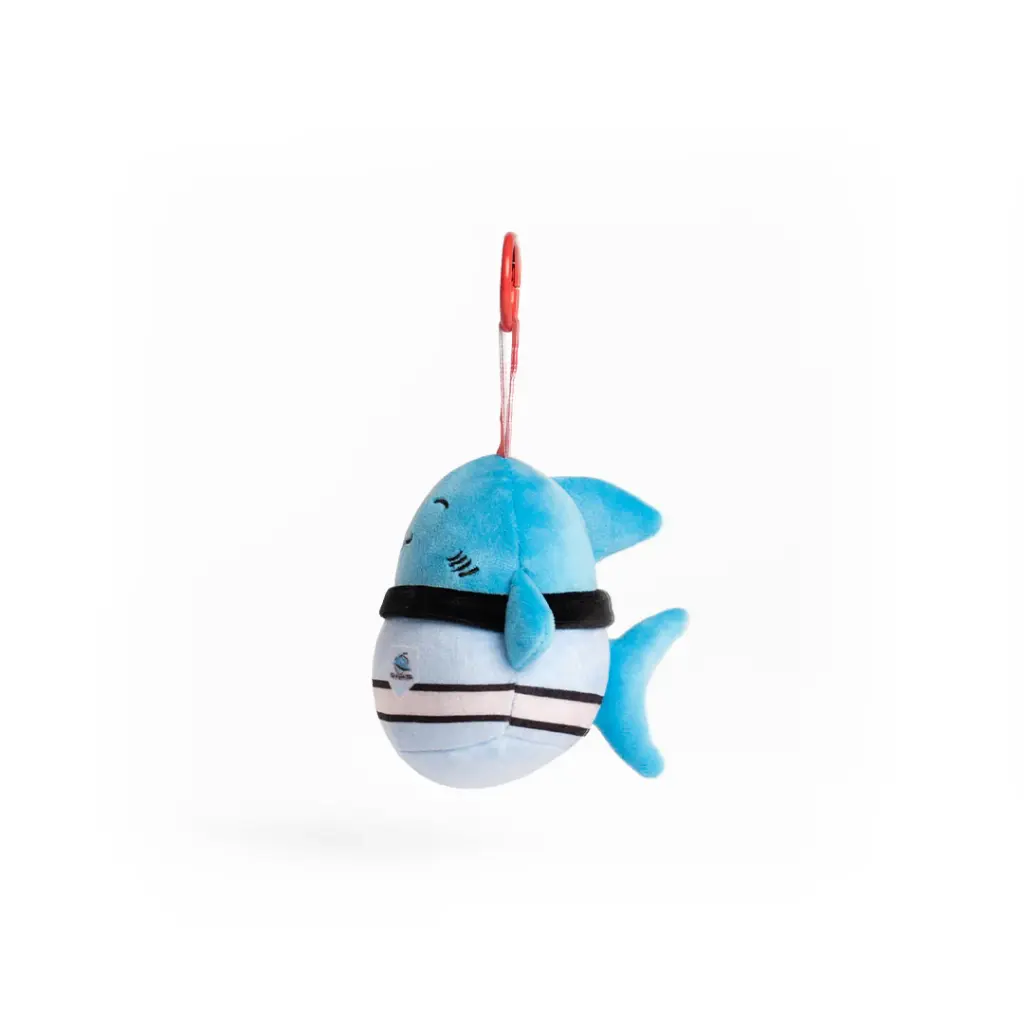 NRL Cronulla-Sutherland Sharks SquishOz Mascot - Reefo the Shark Minee Clip