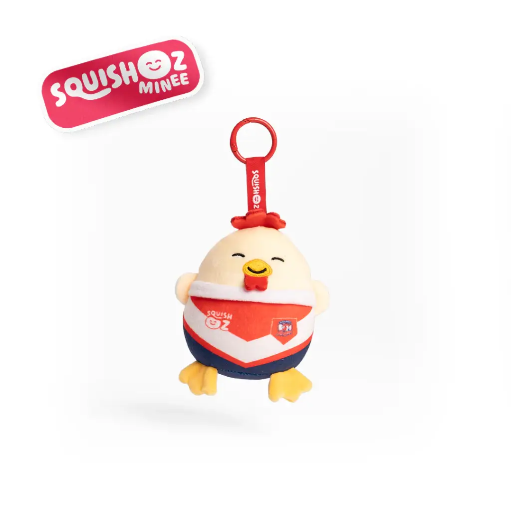 NRL Sydney Roosters SquishOz Mascot - Rocko the Rooster Minee Clip