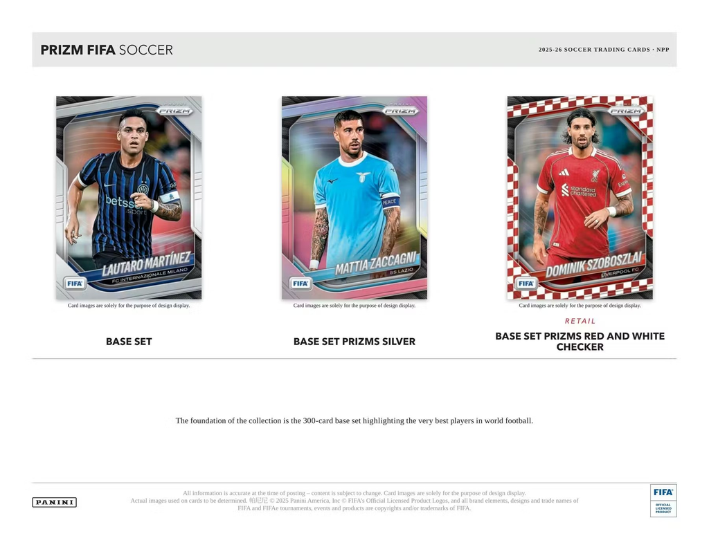 Panini Prizm 2025-2026 FIFA Soccer Trading Card Retail Booster Pack