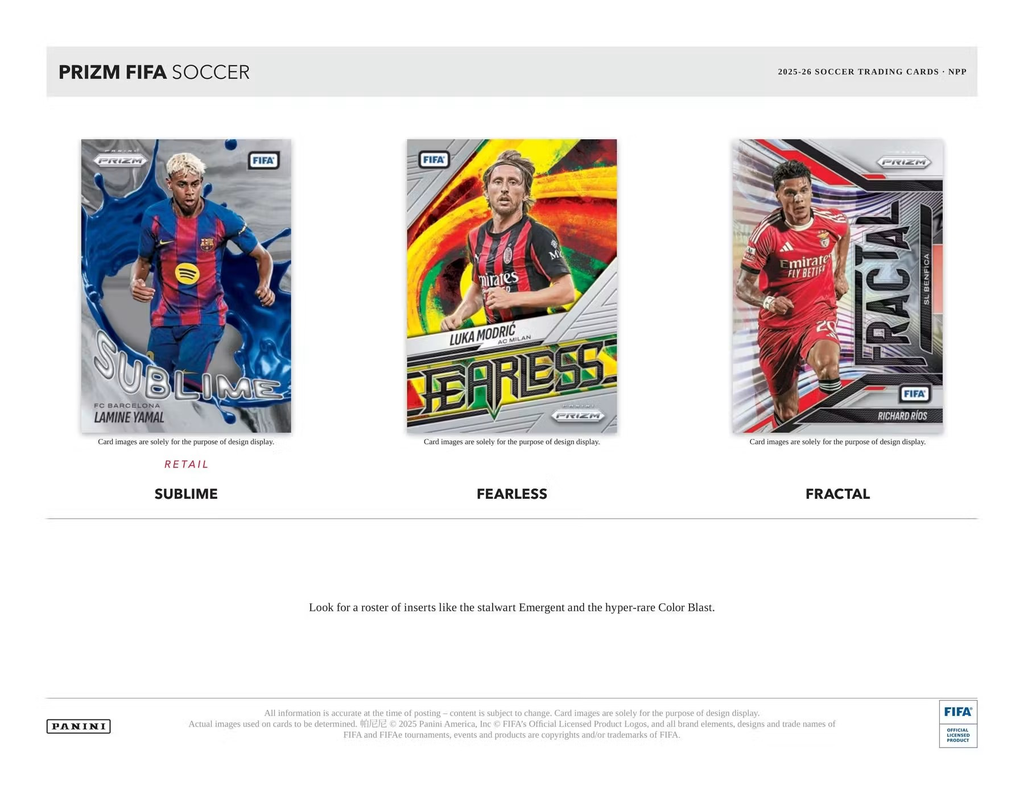 Panini Prizm 2025-2026 FIFA Soccer Trading Card Sealed Retail Box