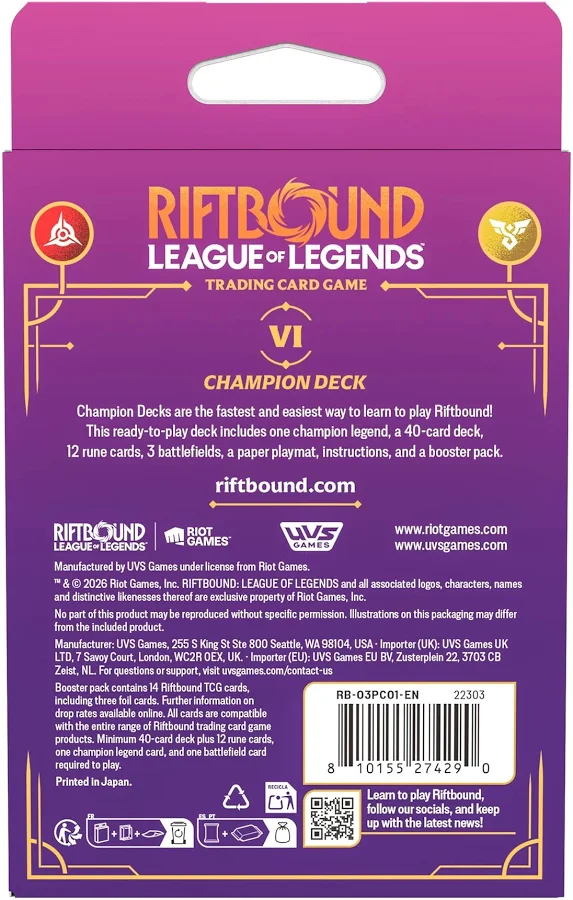Riftbound: League of Legends Trading Card Game - Unleashed: Vi Champion Deck