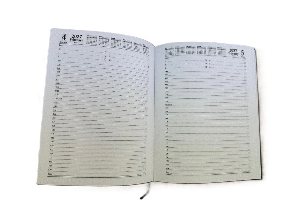 2026-2027 Financial Year Diary - A5 Day-To-A-Page (DTP) Croc Tan
