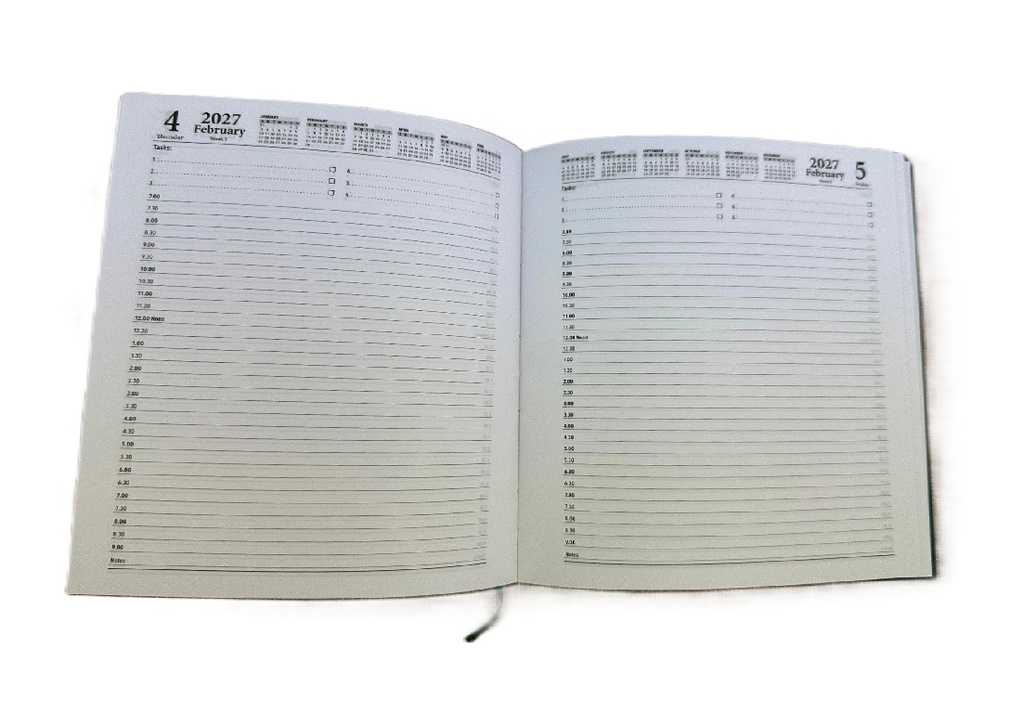 2026-2027 Financial Year Diary - A4 Day-To-A-Page (DTP) Green