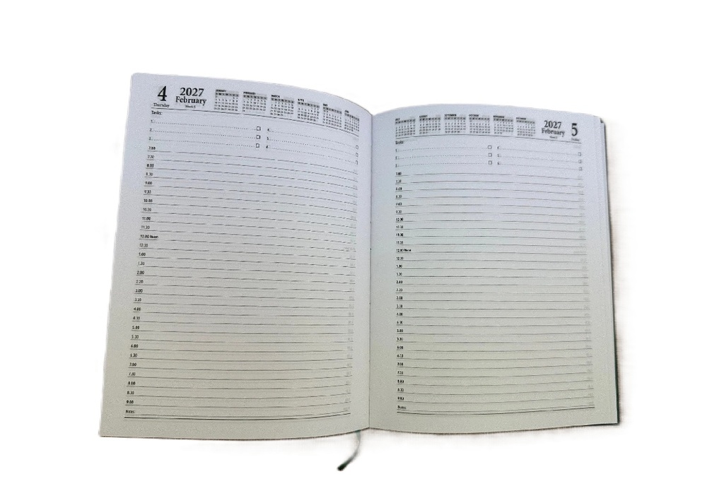 2026-2027 Financial Year Diary - A5 Day-To-A-Page (DTP) Black