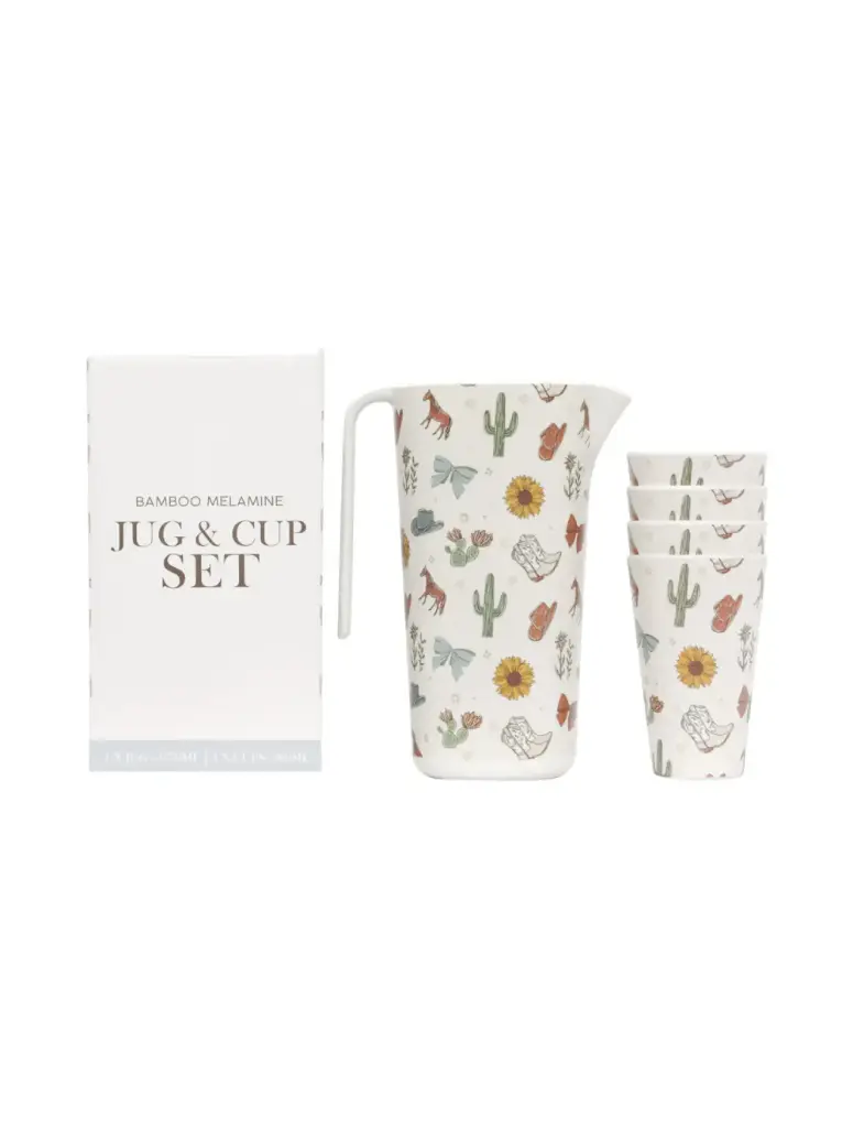 Saddle & Bloom Bamboo Melamine Cup & Jug Set