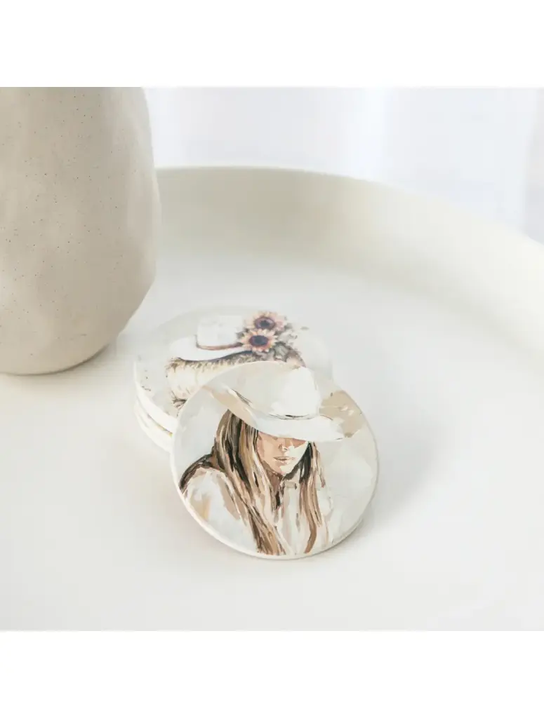 Saddle & Bloom Cowgirl Ceramic Coaster
