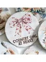 Saddle & Bloom Country Girl Ceramic Coaster