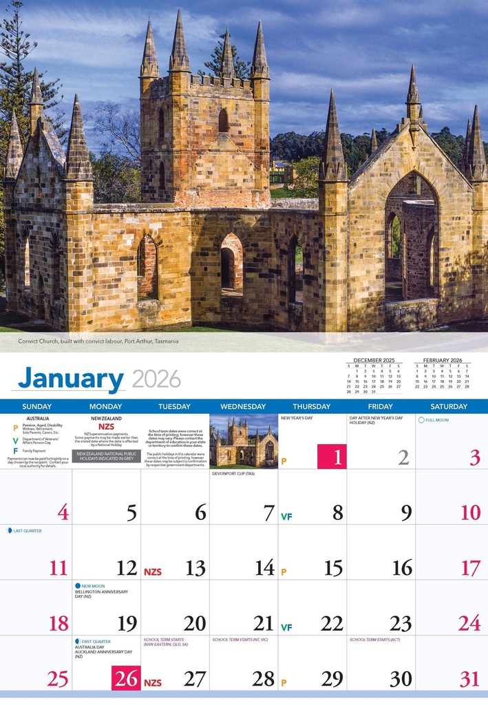 2026 Calendars Historic Buildings Of Australia - Bartel