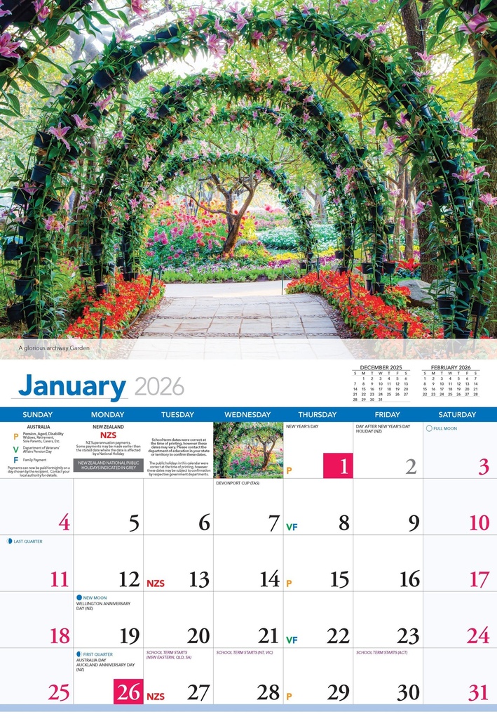 2026 Calendars Great Gardens Of The World - Bartel