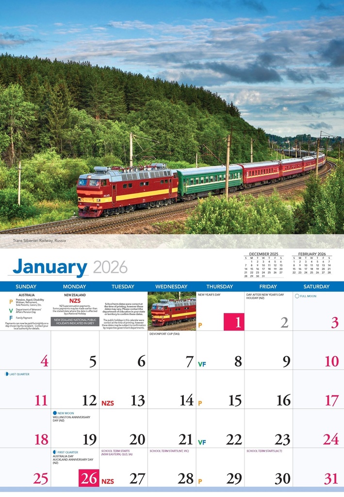 2026 Calendars Great Train Journeys Of The World -Bartel