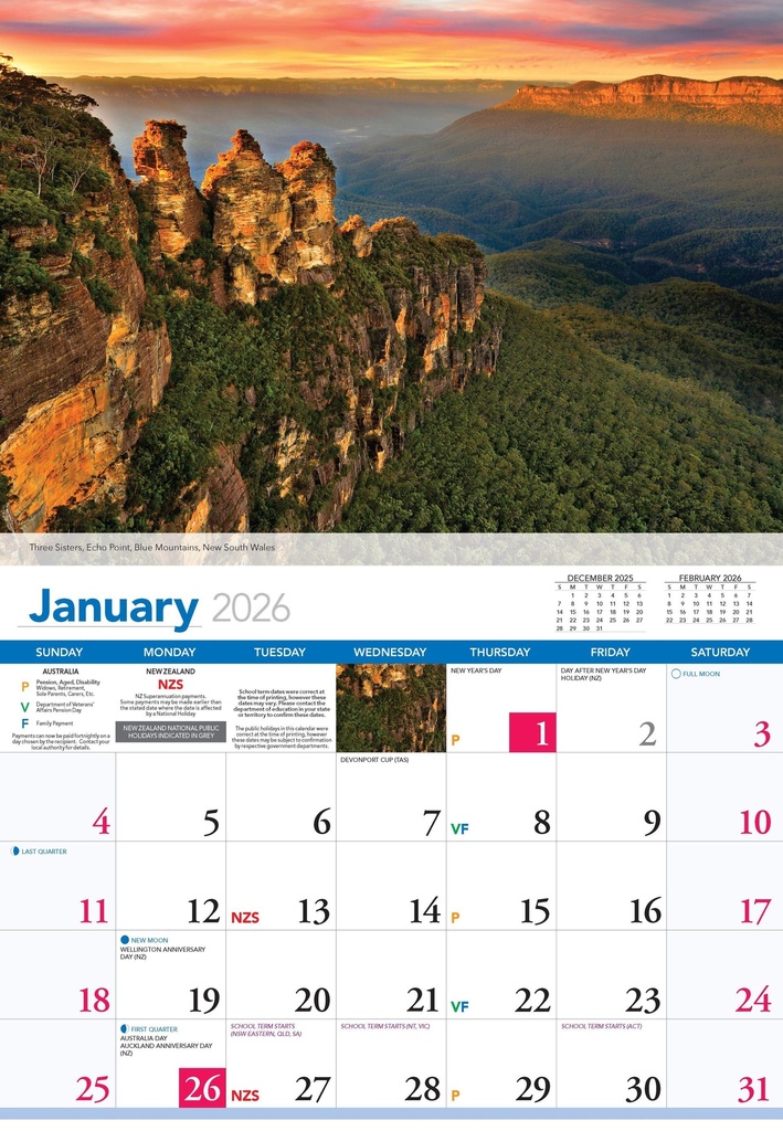 2026 Calendar Australian Scenic Beauty - Bartel