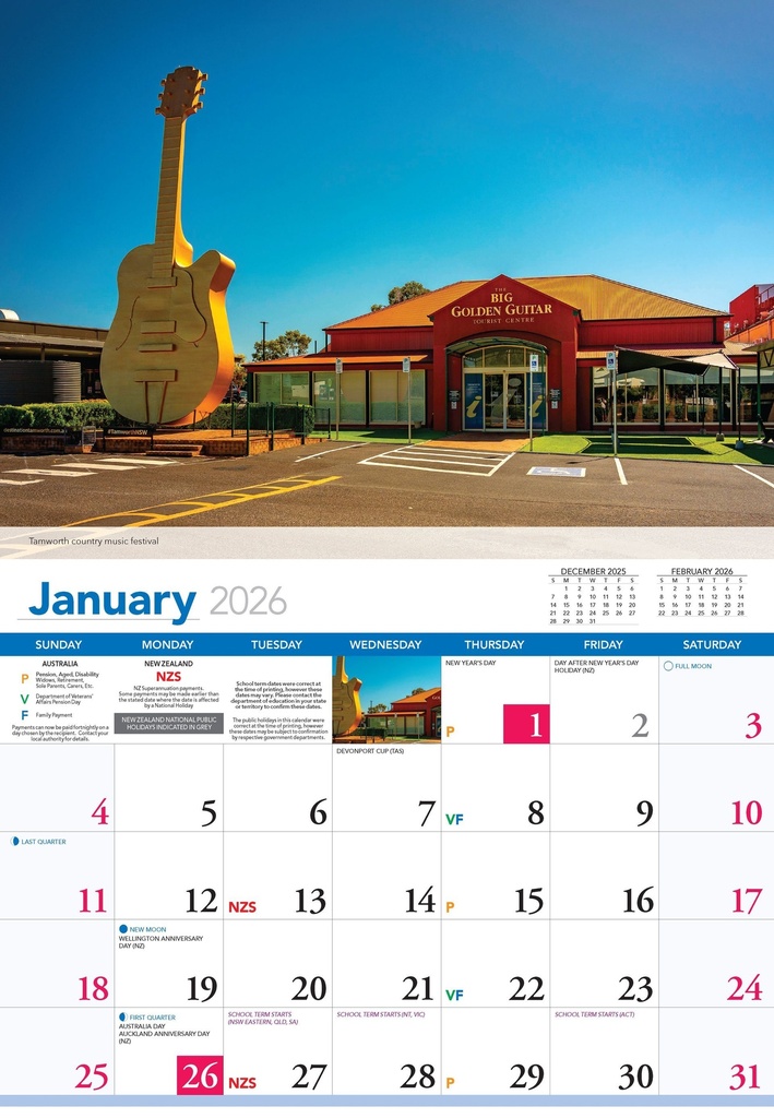 2026 Calendar Northern New South Wales  - Bartel