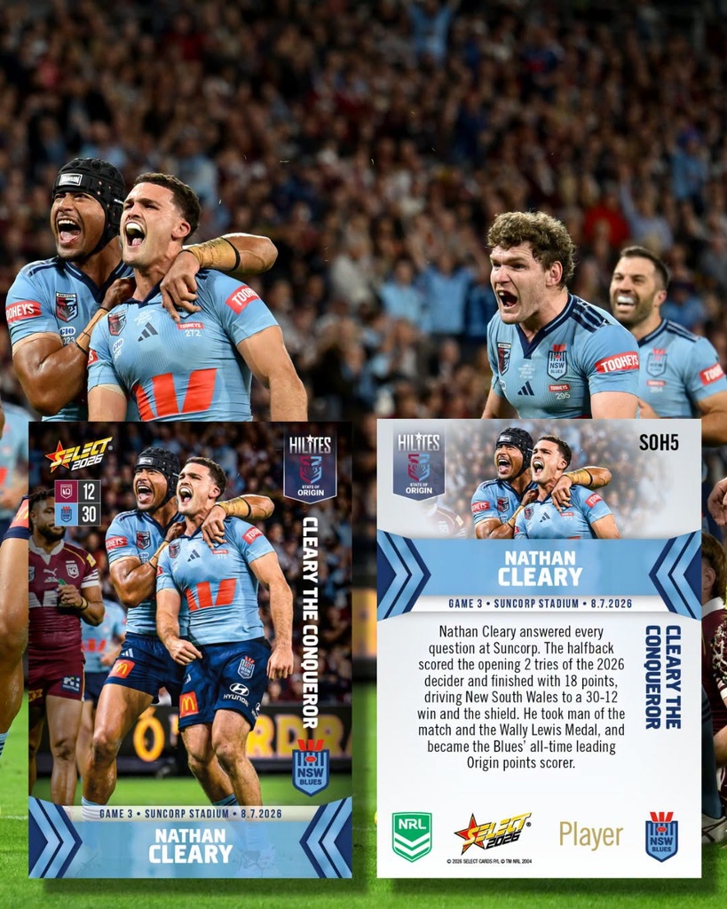 Select Australia 2026 NRL Hilites State of Origin Game 3 Card Nathan Cleary NSW Blues
