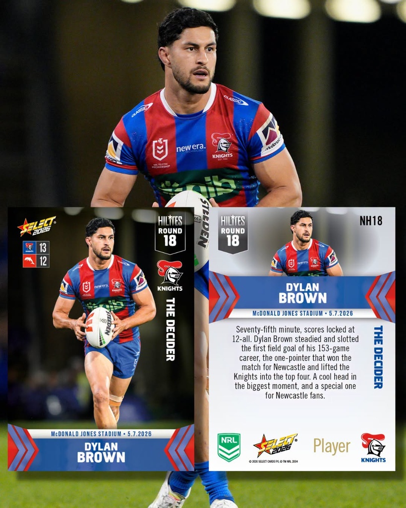 Select Australia 2026 NRL Hilites Round 18 Card Dylan Brown Newcastle Knights