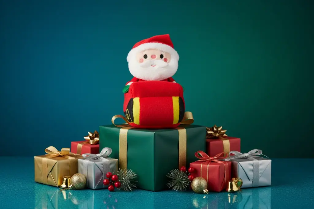 Hallmark Santa in Sleigh Zip-Along Plush Toy