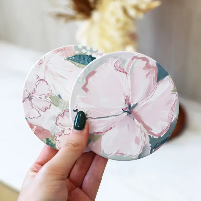 Love, Vera Hibiscus Ceramic Coaster