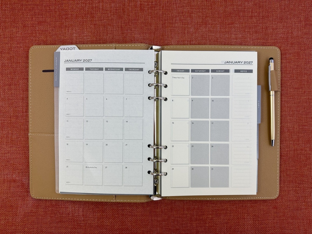 2027 Diary A5 Week-To-View (WTV) Slim Spiral Organiser with Pen - Stormy Blue