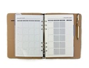 2027 Diary A5 Week-To-View (WTV) Slim Spiral Organiser with Pen - Croc Tan
